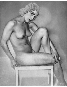 Natacha (sitting) nude woman sitting one leg lifted hand on knee so...