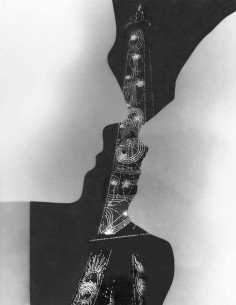 Rayographie visage avec Tour Eiffel deux visages de profil face à f...