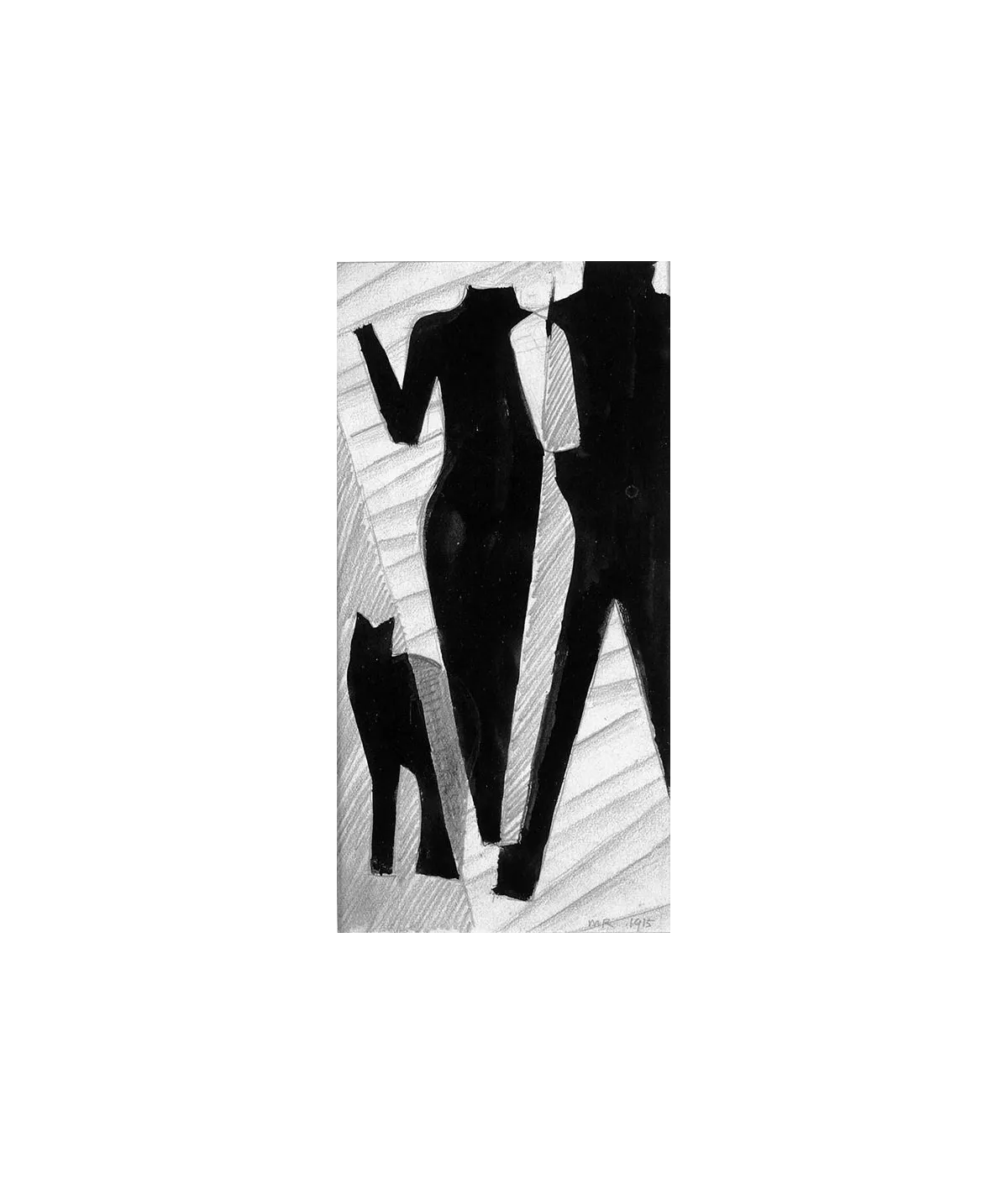 manray|Man Ray photo / TELIMAGE|no title (couple and cat)||Drawing