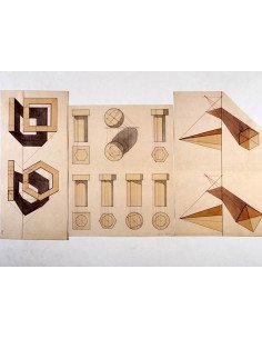 sans titre (dessin architecture) études de perspectives pour un des...