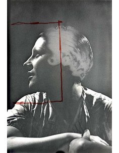 Modèle d'Antoine visage de femme de profil avec trait de recadrage ...