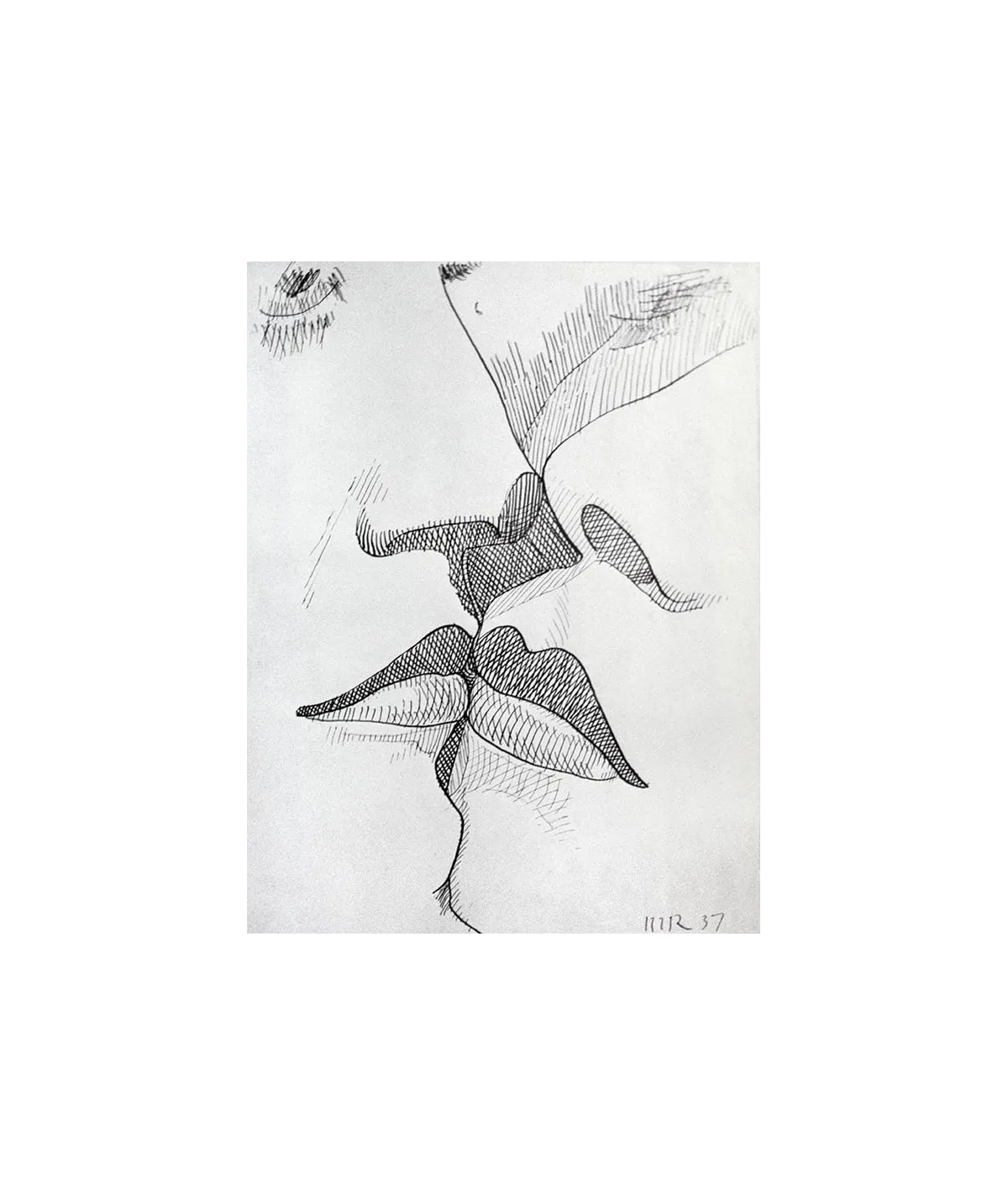 manray|Man Ray photo / TELIMAGE|Two-sided image or The Kiss||Drawing