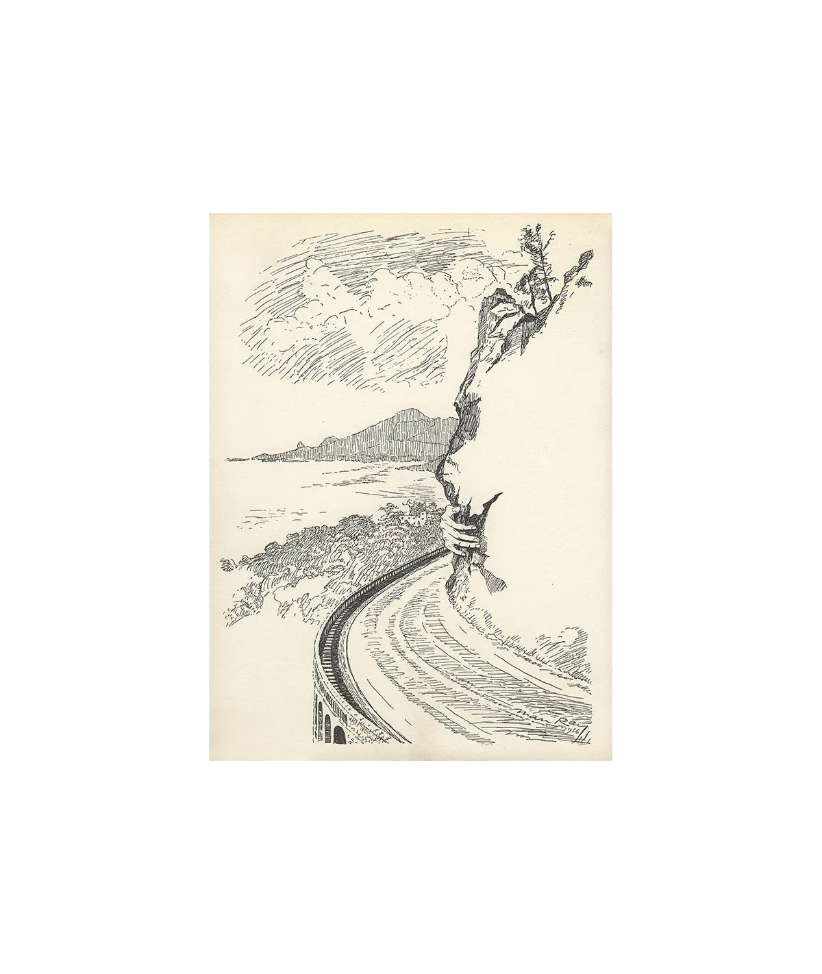 manray|Man Ray photo / TELIMAGE|Les Mains libres, p.84 : Le tournant (The Turn)||Drawing