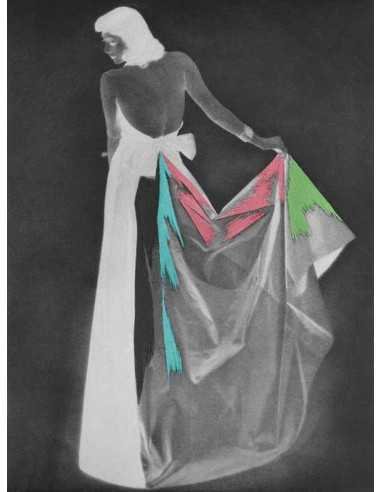 Taffeta couleur robe en taffetas de dos - négatif colorisé - publié...