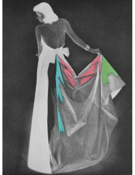 Taffeta couleur robe en taffetas de dos - négatif colorisé - publié...