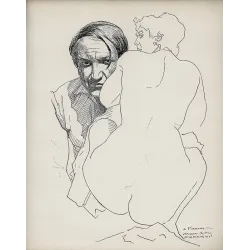 manray|Man Ray photo / TELIMAGE|Les Mains Libres, p.185 : to Picasso||Man drawing