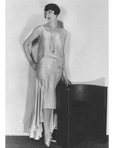 dress charleston model in charleston style silk dress on light back...
