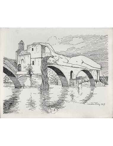 Les Mains Libres, p.5 : Avignon bridge Les Mains Libres (p.5), draw...
